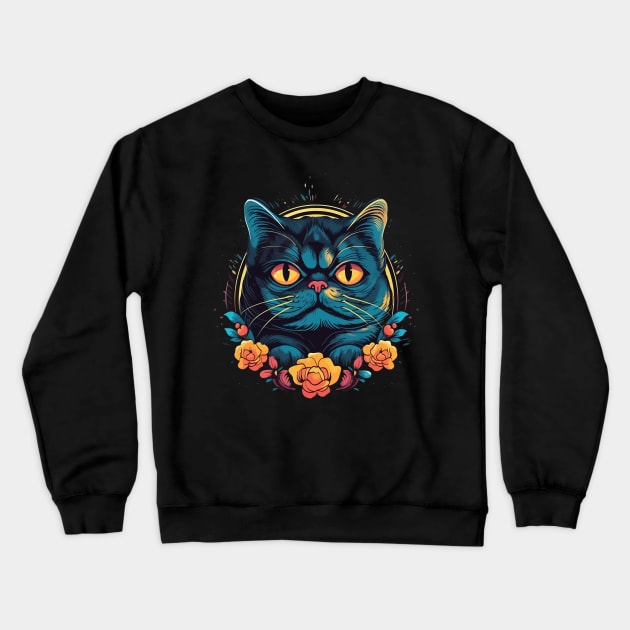 Exotic Shorthair Smiling Crewneck Sweatshirt by JH Mart